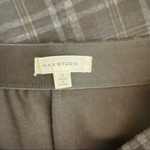Max Studio grey black plaid stretchy ankle leggings small - Picture 5 of 6